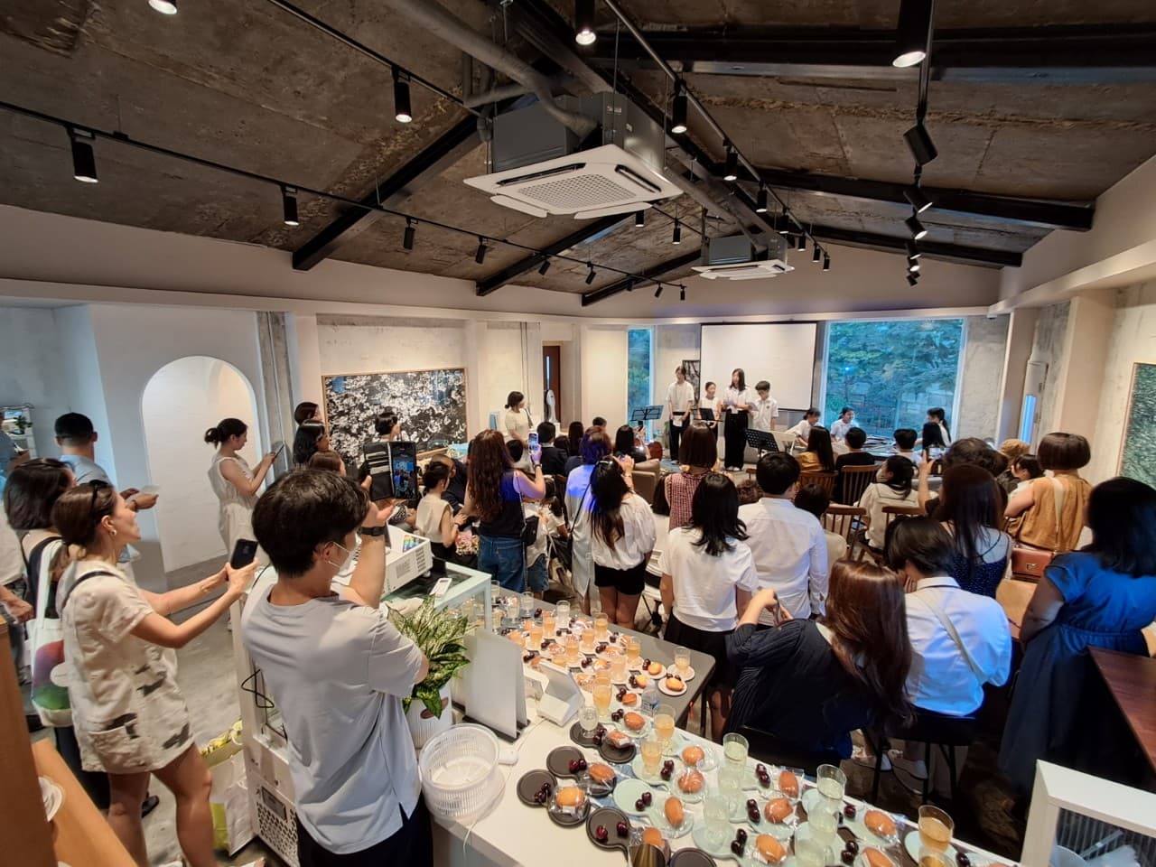 Guests gathered at the opening reception